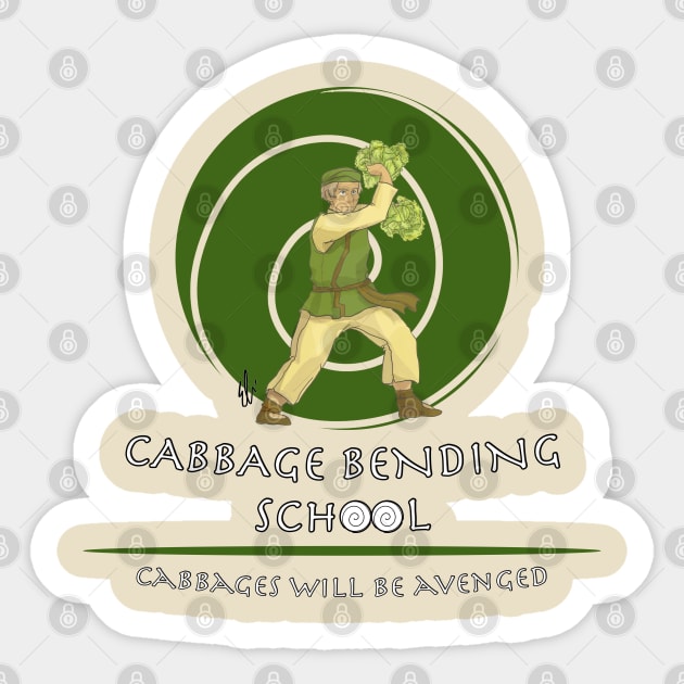 Cabbage Bending Sticker by LocalCryptid